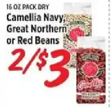 Rouses Camellia navy, great northern or red beans offer