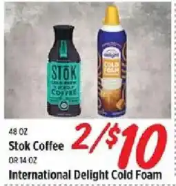 Rouses Stok Coffee or International Delight Cold Foam offer