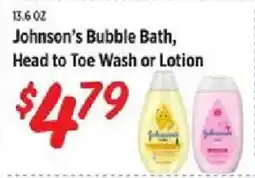 Rouses Johnson's Bubble Bath, Head to Toe Wash or Lotion offer