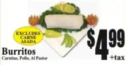 Baja Ranch Burritos Carnitas, Pollo, Al Pastor offer