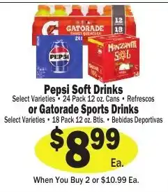 Sellers Bros Pepsi Soft Drinks offer