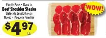 Sellers Bros Family Pack Bone In Beef Shoulder Steaks offer
