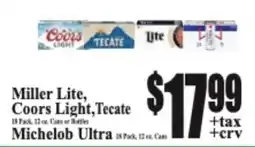 Baja Ranch Miller Lite, Coors Light, Tecate, Michelob Ultra offer