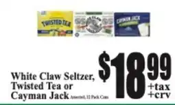 Baja Ranch White Claw Seltzer, Twisted Tea or Cayman Jack offer