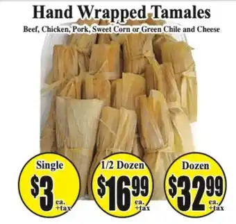 Baja Ranch Hand Wrapped Tamales offer