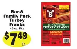 Sellers Bros Bar-s bun length turkey franks offer