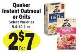Sellers Bros Quaker instant oatmeal or grits offer