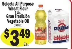 Sellers Bros Selecta all purpose wheat flour, gran tradicion vegetable oil offer