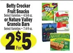 Sellers Bros Betty Crocker Fruit Snacks or Nature Valley Granola Bars offer