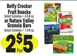 Sellers Bros Betty Crocker Fruit Snacks or Nature Valley Granola Bars offer