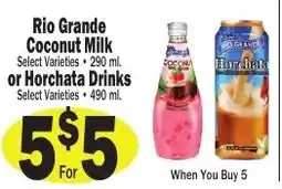 Sellers Bros Rio Grande Coconut Milk or Horchata Drinks offer