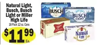 Sellers Bros Natural Light, Busch, Busch Light or Miller High Life offer