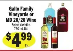 Sellers Bros Gallo Family Vineyards or MD 20/20 Wine offer