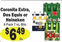 Sellers Bros Coronita Extra, Dos Equis or Heineken offer