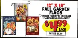 Ollie's 12 X 18 FALL GARDEN FLAGS offer