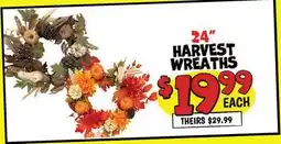 Ollie's 24 HARVEST WREATHS offer