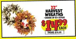Ollie's 22 HARVEST WREATHS offer