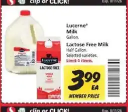 Safeway Lucerne Milk offer