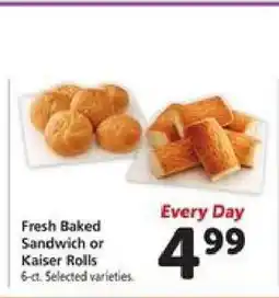 Safeway Fresh Baked Sandwich or Kaiser Rolls offer