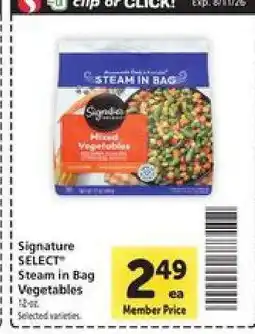 Safeway Signature SELECT Steam in Bag Vegetables offer