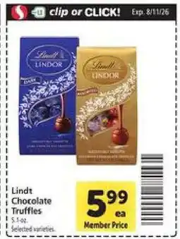 Safeway Lindt chocolate truffles offer