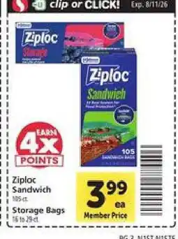 Safeway Ziploc Sandwich offer