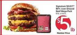 Safeway Signature SELECT 80% Lean Ground Beef Mega Pack offer