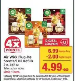 Safeway Air Wick Plug-Ins Scented Oil Refills offer