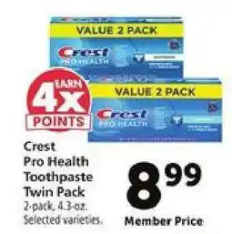 Safeway Crest Pro Health Toothpaste Twin Pack offer