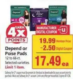 Safeway Depend or Poise Pads offer