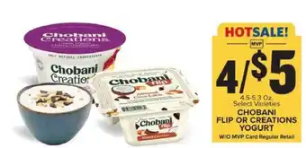 Food Lion Chobani Flip or Creations Yogurt offer