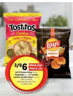 Meijer LAY’S Potato Chips, Poppables or Tostitos Cantina Tortilla Chips offer