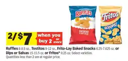 Meijer Ruffles, Tostitos, Frito-Lay Baked Snacks, Dips or Salsas, Fritos offer