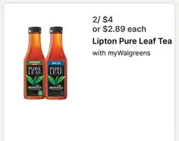 Walgreens Lipton Pure Leaf Tea offer