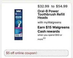 Walgreens Oral-B Power Toothbrush Refill Heads offer