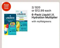 Walgreens 6-Pack Liquid I.V. Hydration Multiplier offer