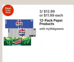Walgreens 12-Pack Pepsi Products offer