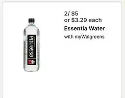 Walgreens Essentia Water offer