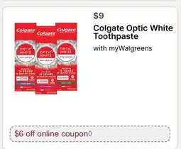 Walgreens Colgate Optic White Toothpaste offer