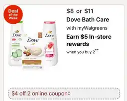 Walgreens Dove Bath Care offer