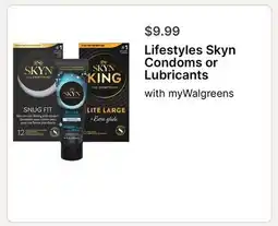 Walgreens Lifestyles Skyn Condoms or Lubricants offer