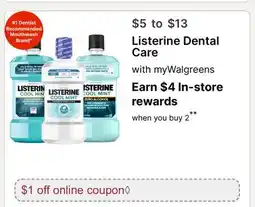 Walgreens Listerine Dental Care offer