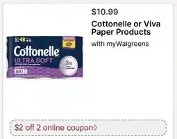 Walgreens Cottonelle or Viva Paper Products offer