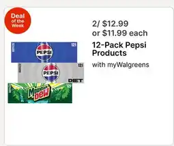 Walgreens 12-Pack Pepsi Products offer