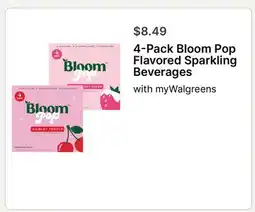 Walgreens 4-Pack Bloom Pop Flavored Sparkling Beverages offer