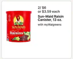 Walgreens Sun-Maid Raisin Canister offer
