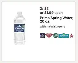 Walgreens Primo Spring Water offer
