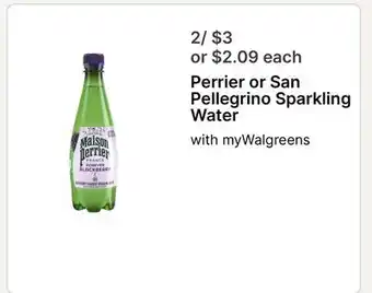 Walgreens Perrier or San Pellegrino Sparkling Water offer