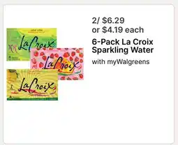 Walgreens 6-Pack La Croix Sparkling Water offer