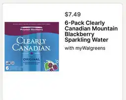 Walgreens 6-Pack Clearly Canadian Mountain Blackberry Sparkling Water offer